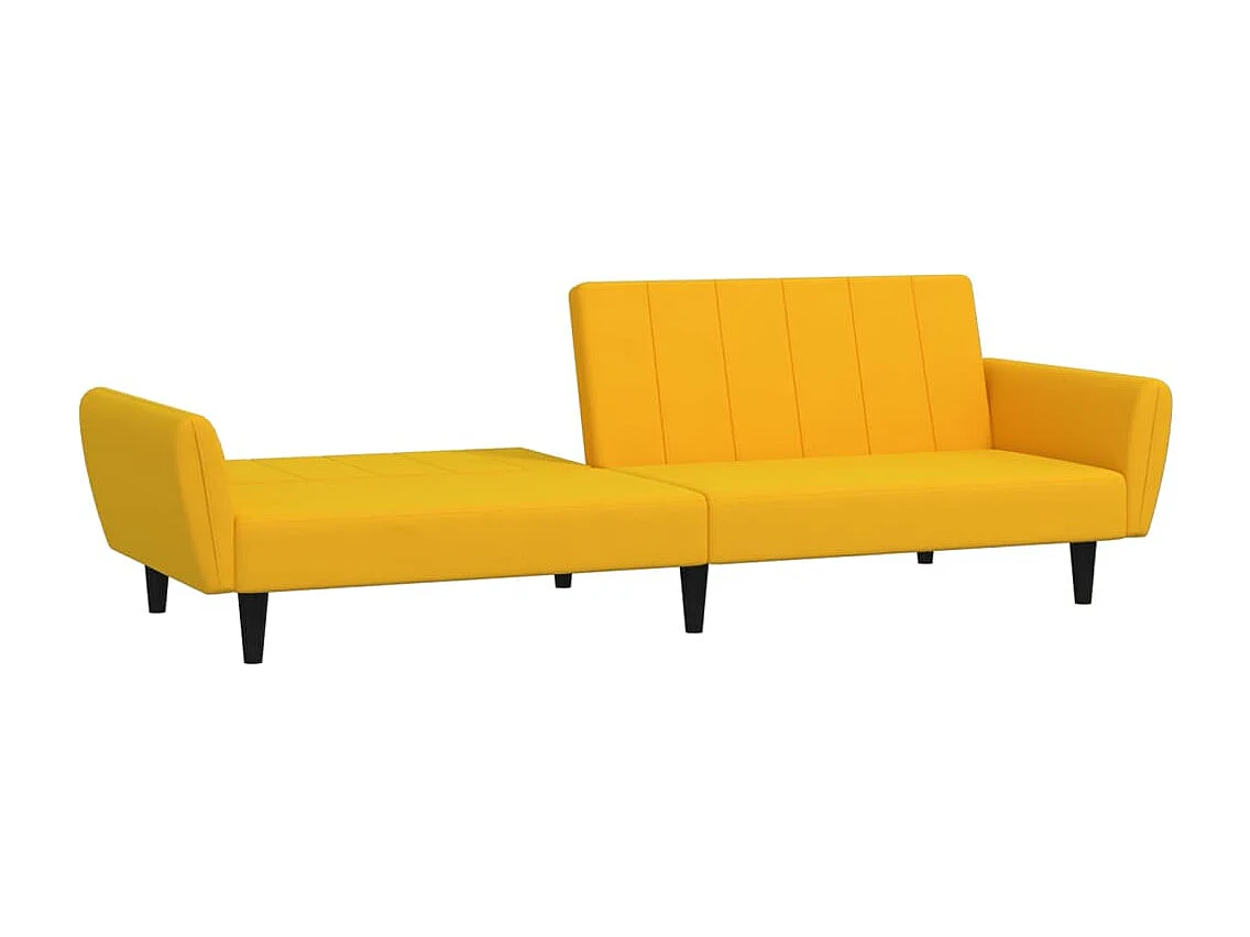 Schlafsofa 2-Sitzer Gelb Samt