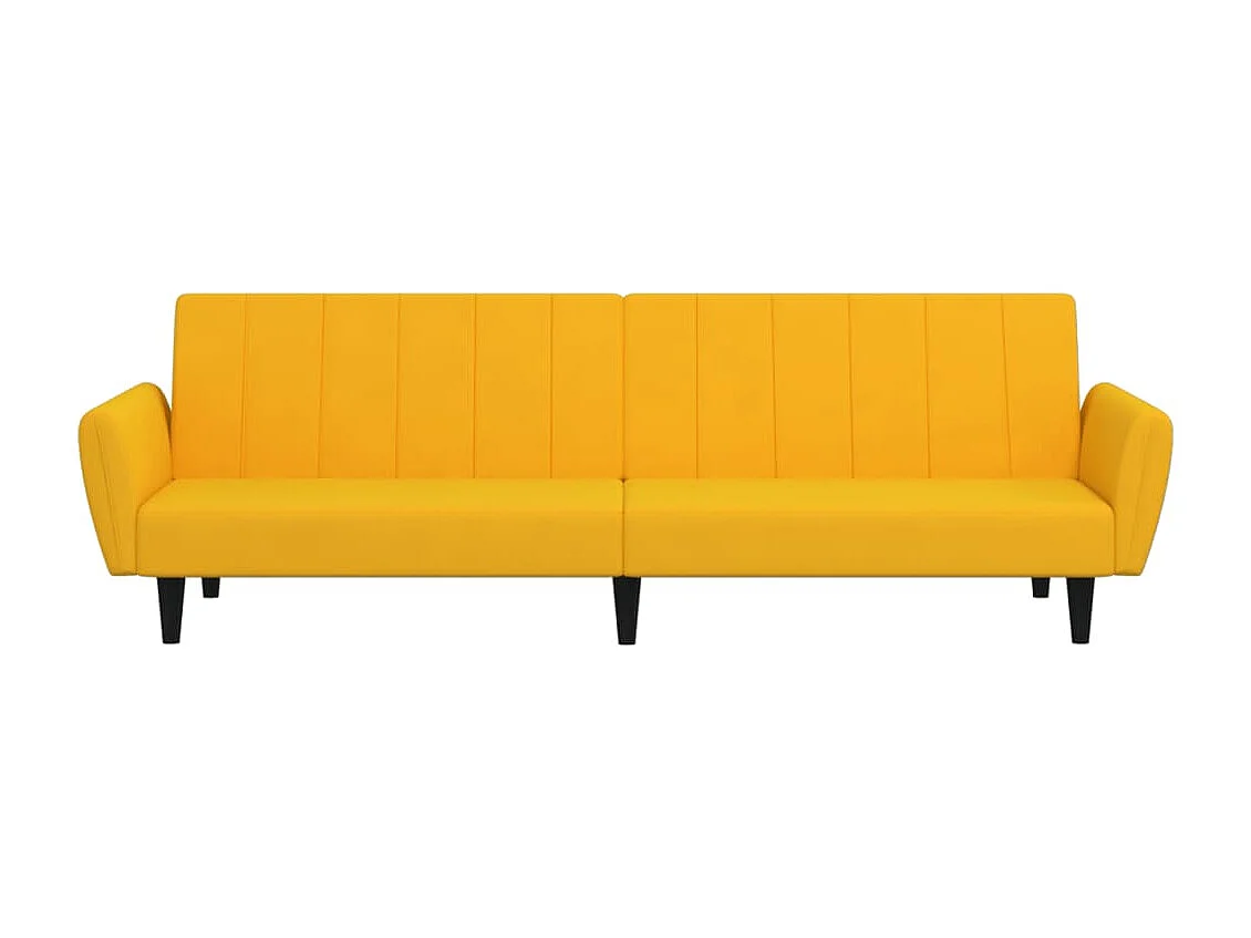 Schlafsofa 2-Sitzer Gelb Samt