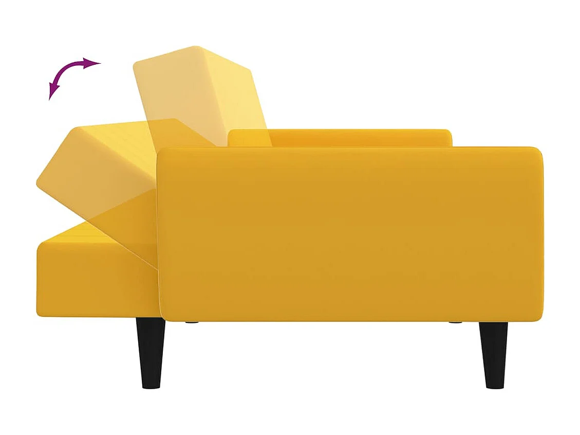 Schlafsofa 2-Sitzer Gelb Samt