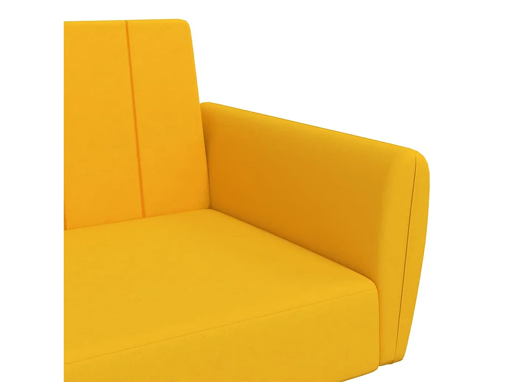 Schlafsofa 2-Sitzer Gelb Samt