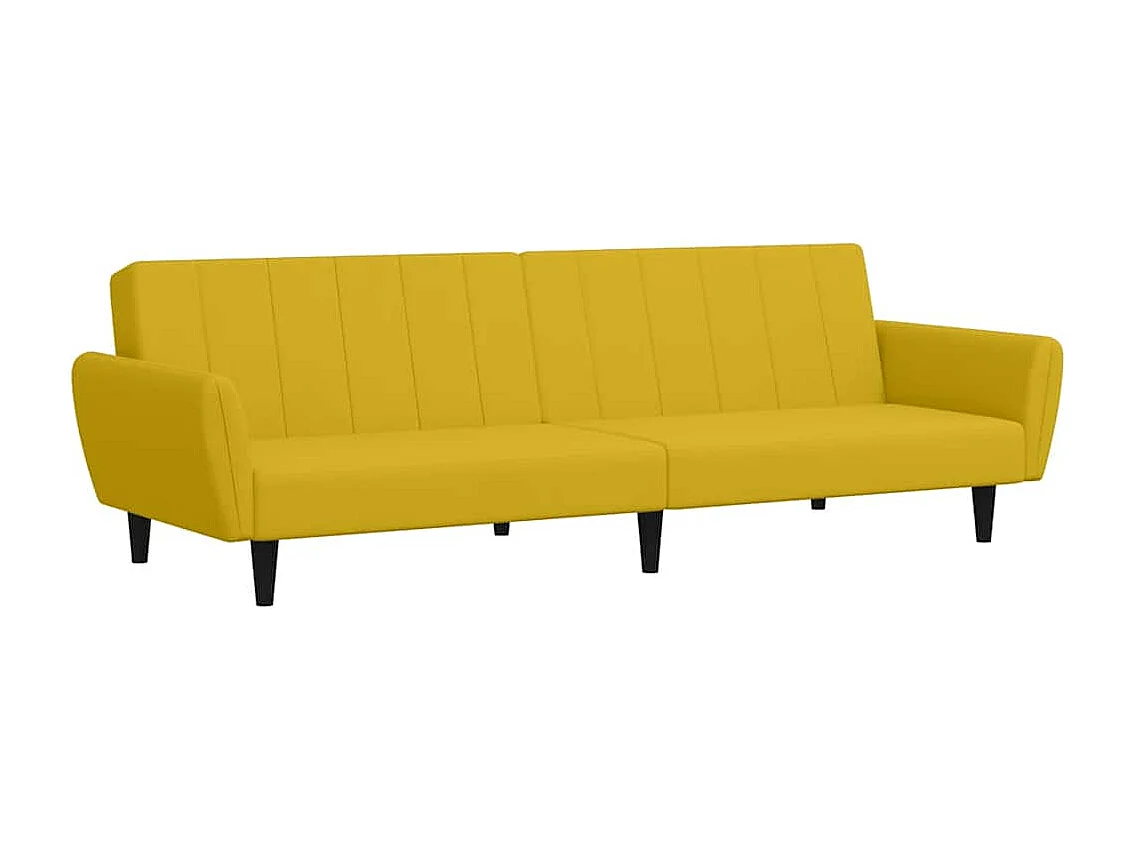 Schlafsofa 2-Sitzer Gelb Samt