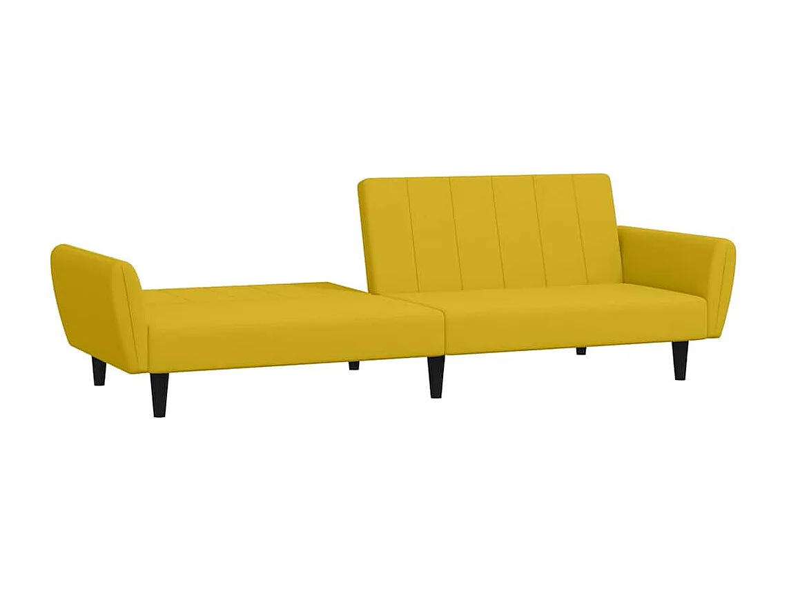 Schlafsofa 2-Sitzer Gelb Samt