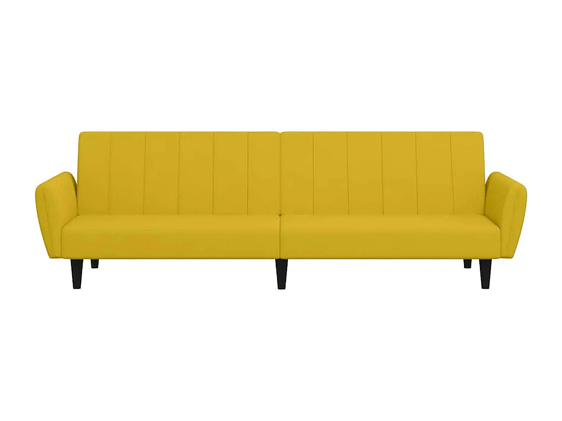 Schlafsofa 2-Sitzer Gelb Samt