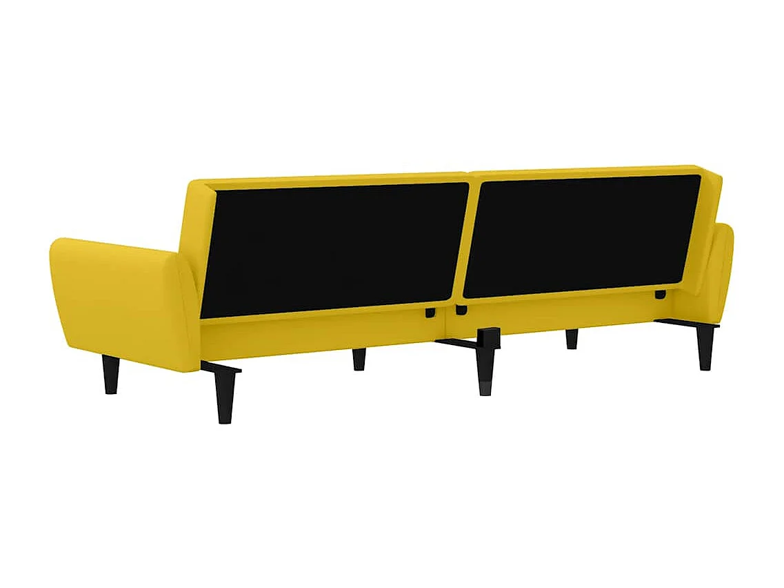 Schlafsofa 2-Sitzer Gelb Samt