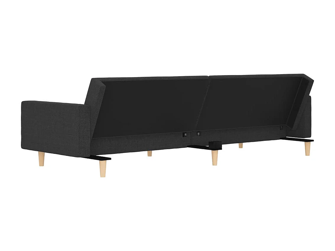 Schlafsofa 2-Sitzer mit 2 Kissen Dunkelgrau Stoff