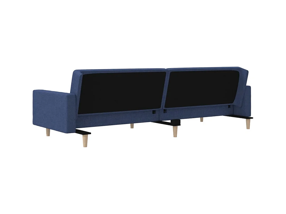 Sofá cama de 2 plazas con dos almohadas tela azul