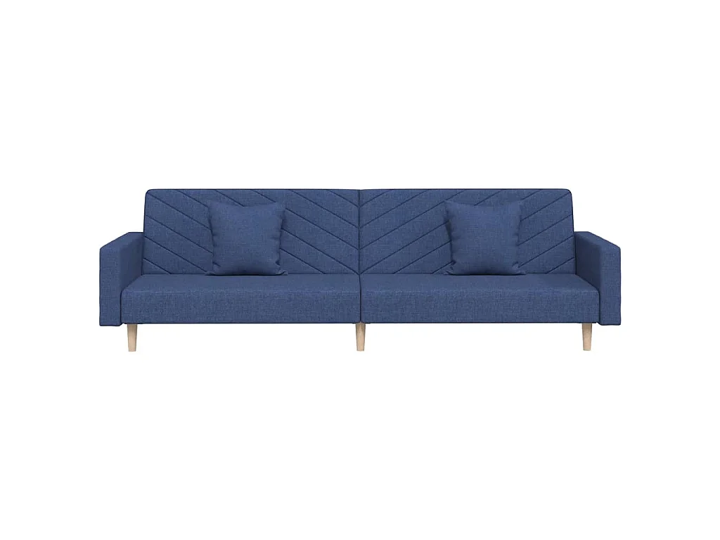 Canapé convertible clic-clac 2 places en tissu bleu