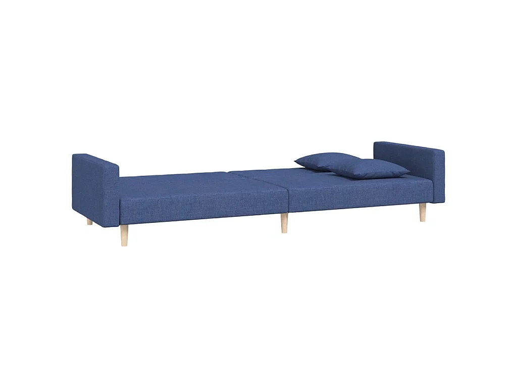 Canapé convertible clic-clac 2 places en tissu bleu