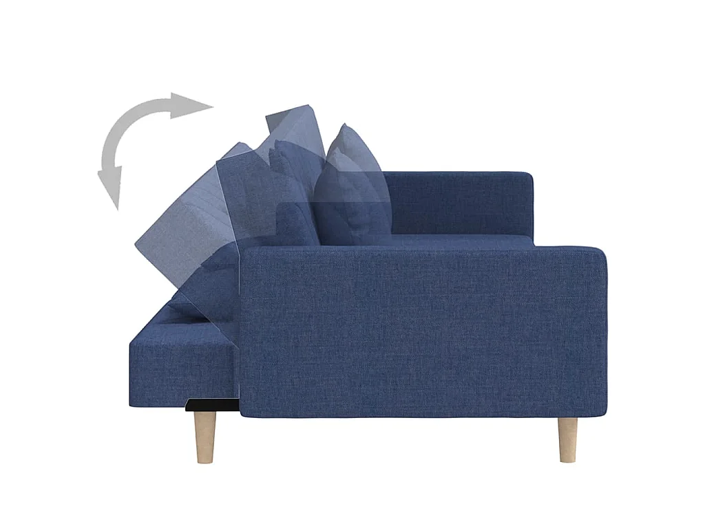 Canapé convertible clic-clac 2 places en tissu bleu