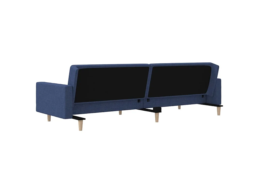 Canapé convertible clic-clac 2 places en tissu bleu