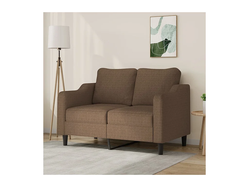 Canapé à 2 places Marron 120 cm Tissu
