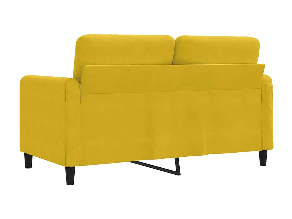 Canapé à 2 places Jaune 120 cm Velours