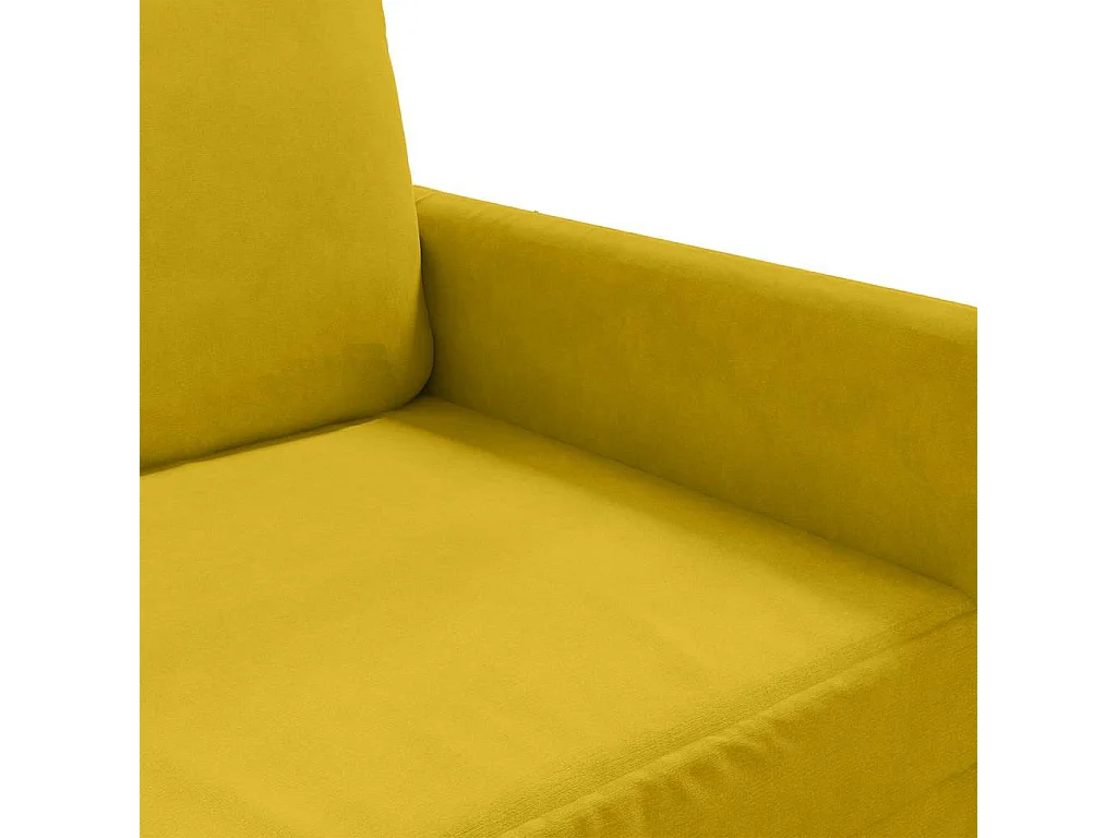 Canapé à 2 places Jaune 120 cm Velours