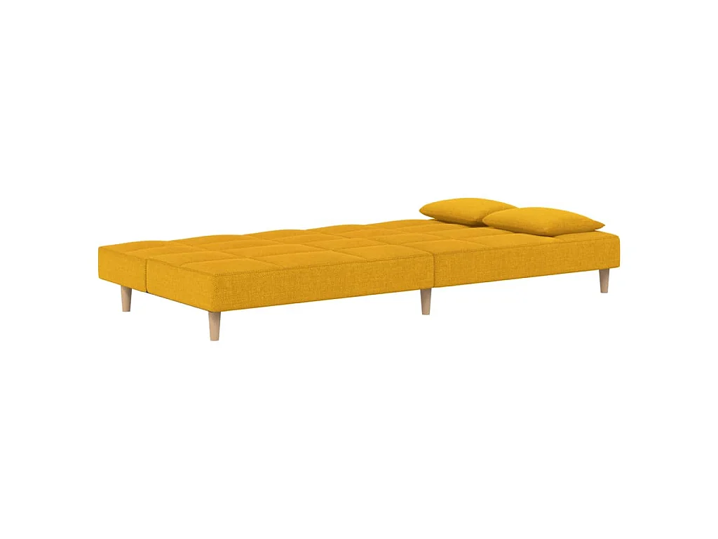 Canapé convertible clic-clac 2 places en tissu jaune
