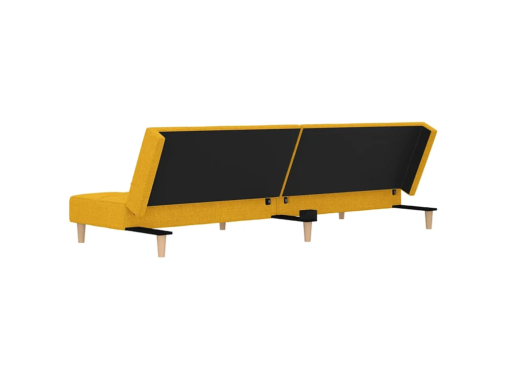 Canapé convertible clic-clac 2 places en tissu jaune