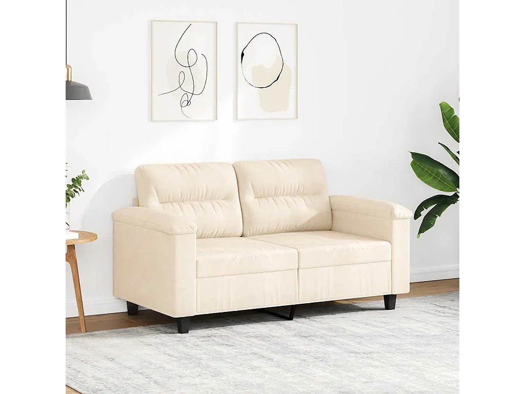 Canapé à 2 places Beige 120 cm Tissu microfibre