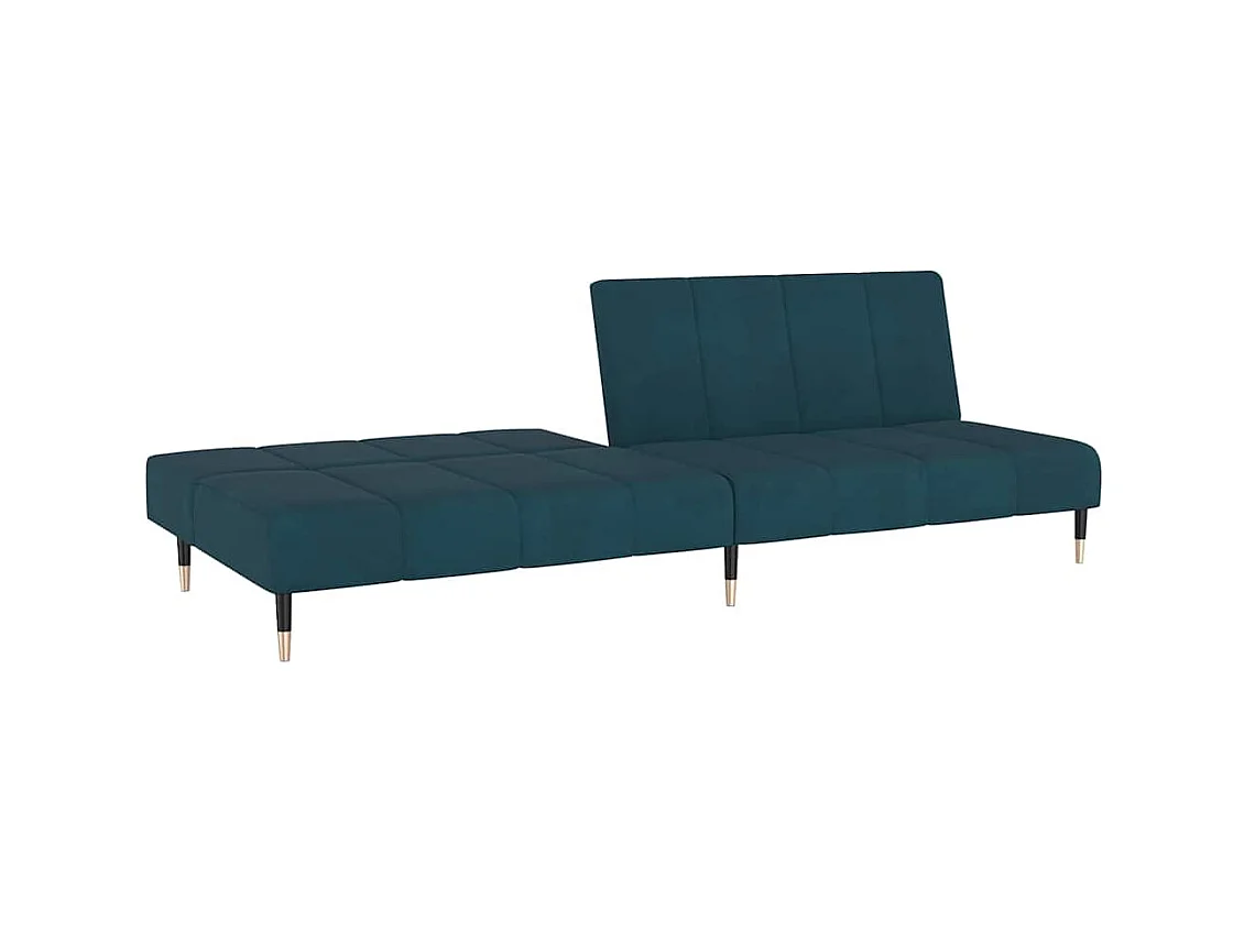 Schlafsofa 2-Sitzer Blau Samt