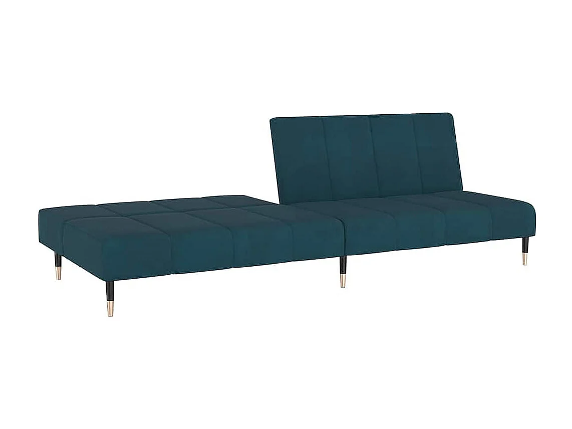 Schlafsofa 2-Sitzer Blau Samt