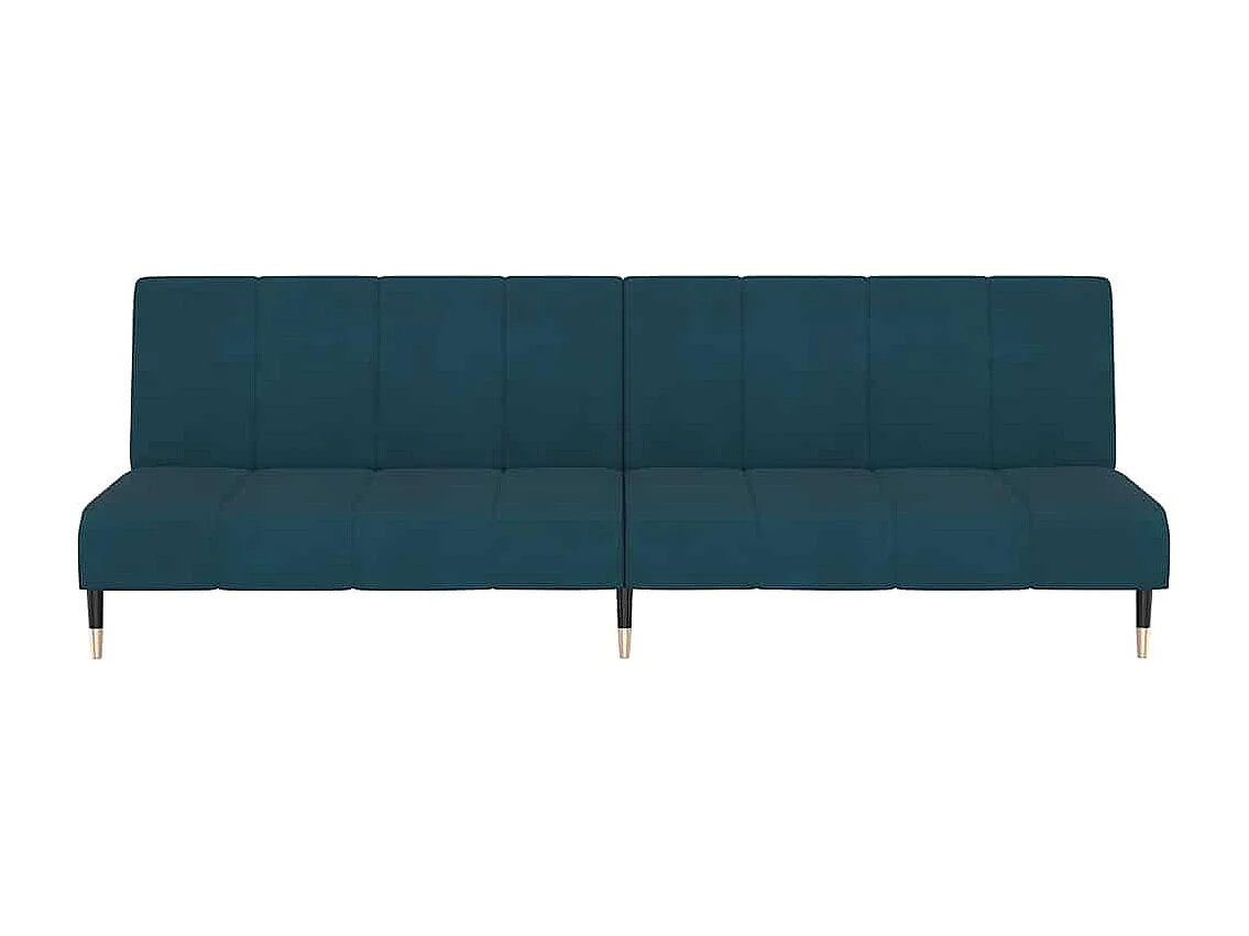 Canapé-lit à 2 places Bleu Velours
