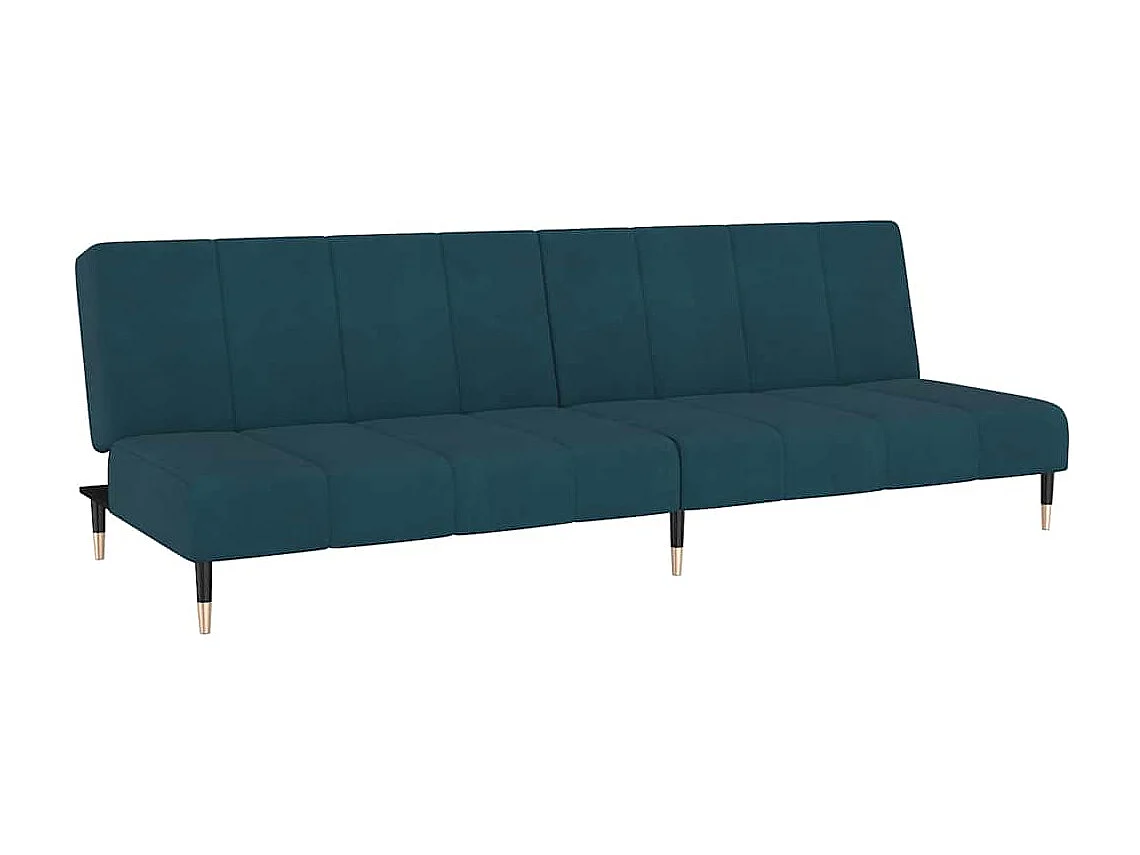 Schlafsofa 2-Sitzer Blau Samt