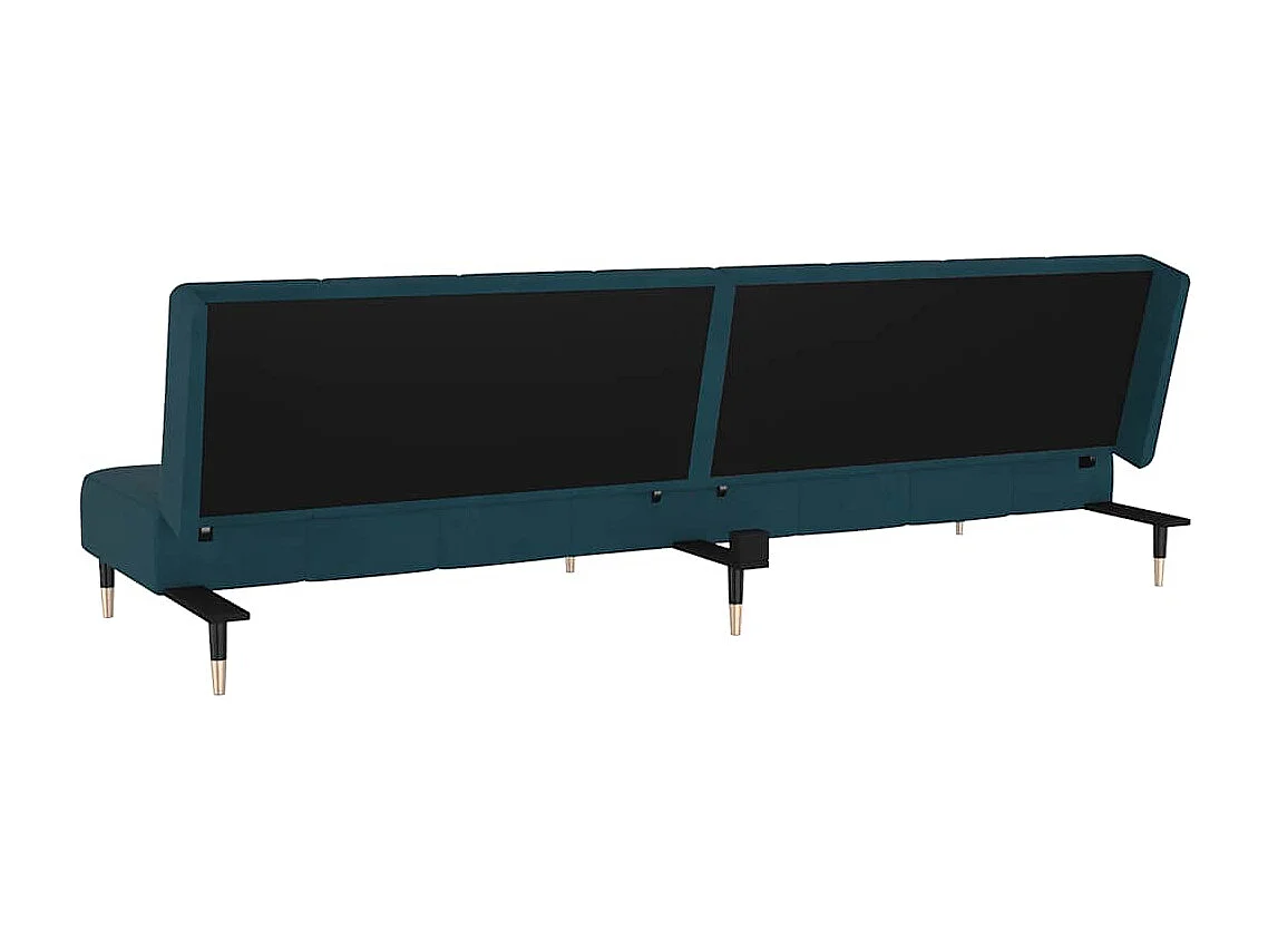 Schlafsofa 2-Sitzer Blau Samt