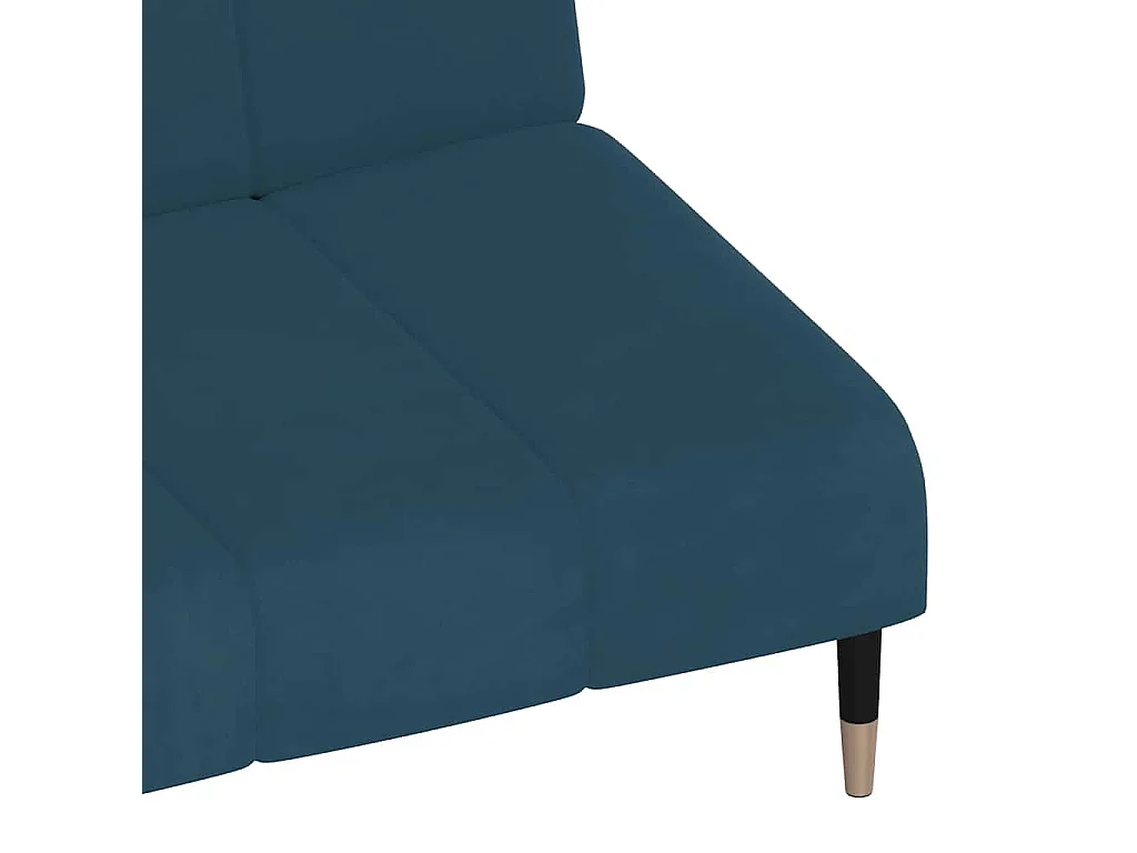Sofá-cama de 2 lugares veludo azul