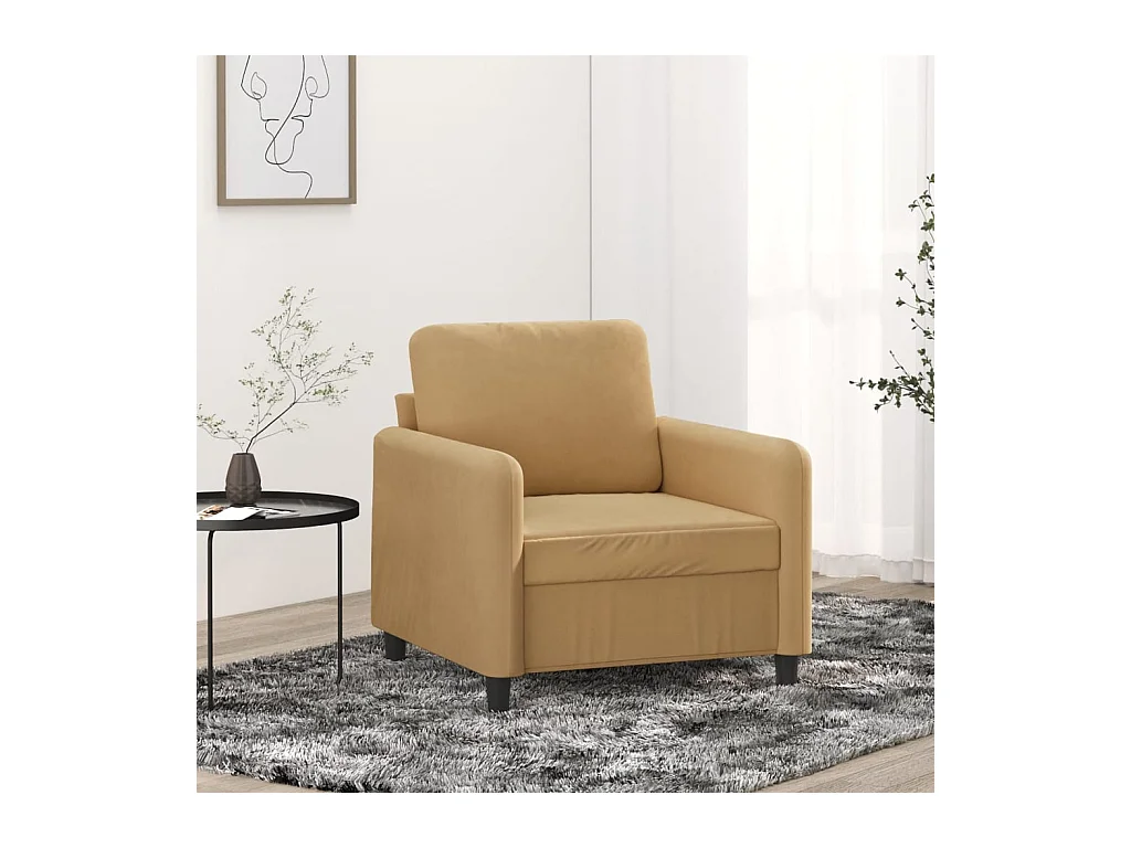 Fauteuil Marron 60 cm Velours