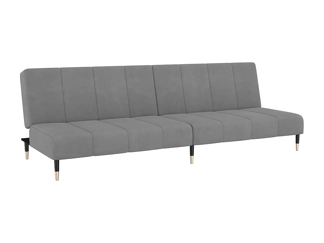 Schlafsofa 2-Sitzer Hellgrau Samt