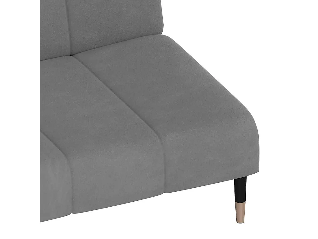 Canapé convertible clic-clac 2 places en velours gris clair