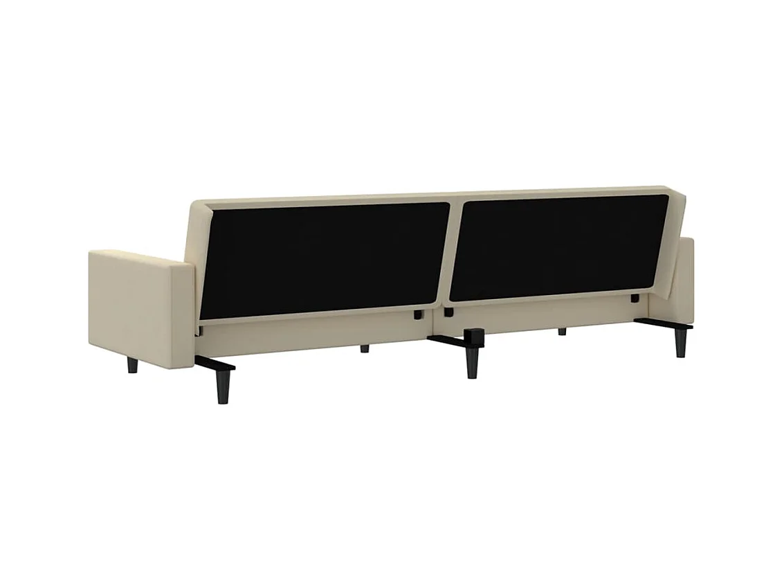 Sofá-cama de 2 lugares veludo cor creme
