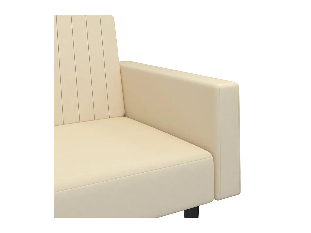 Sofá-cama de 2 lugares veludo cor creme