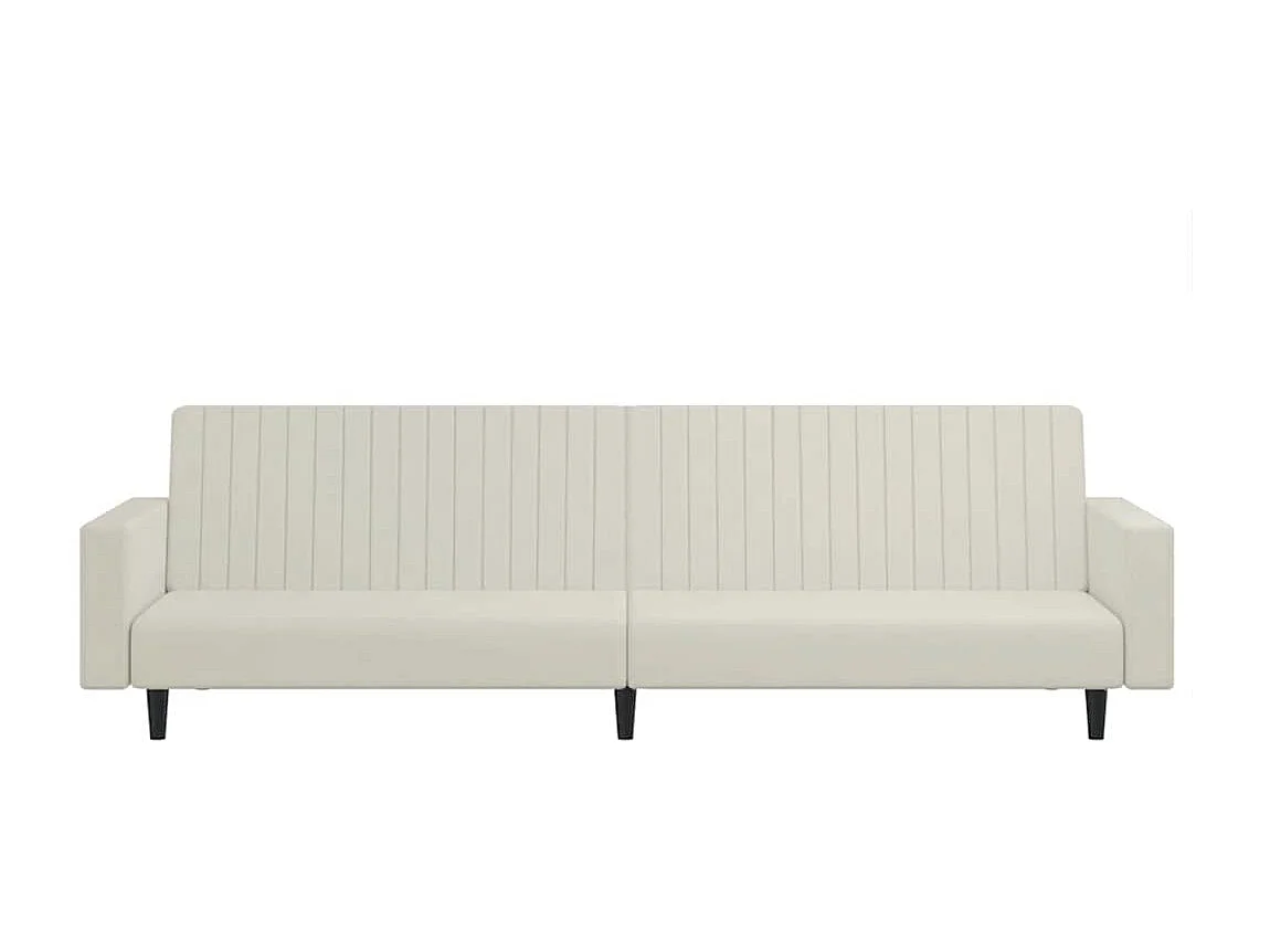 Sofá-cama de 2 lugares veludo cor creme