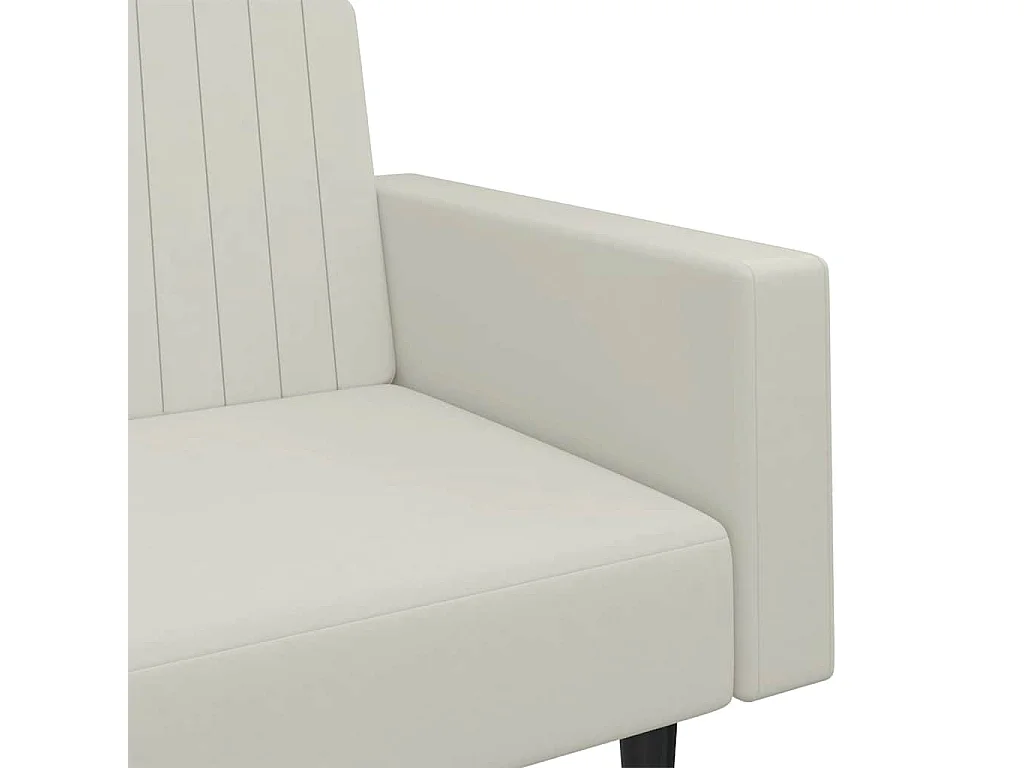 Sofá-cama de 2 lugares veludo cor creme