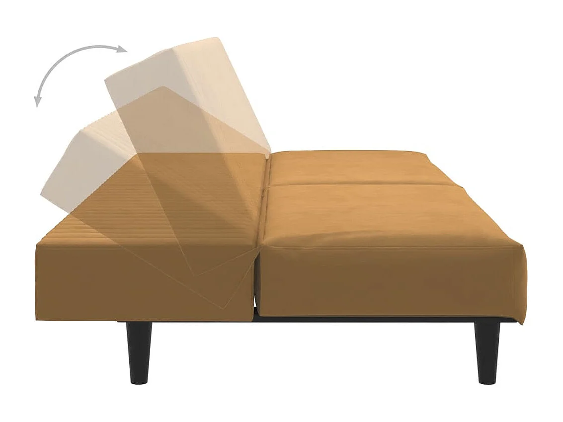 Schlafsofa 2-Sitzer Braun Samt