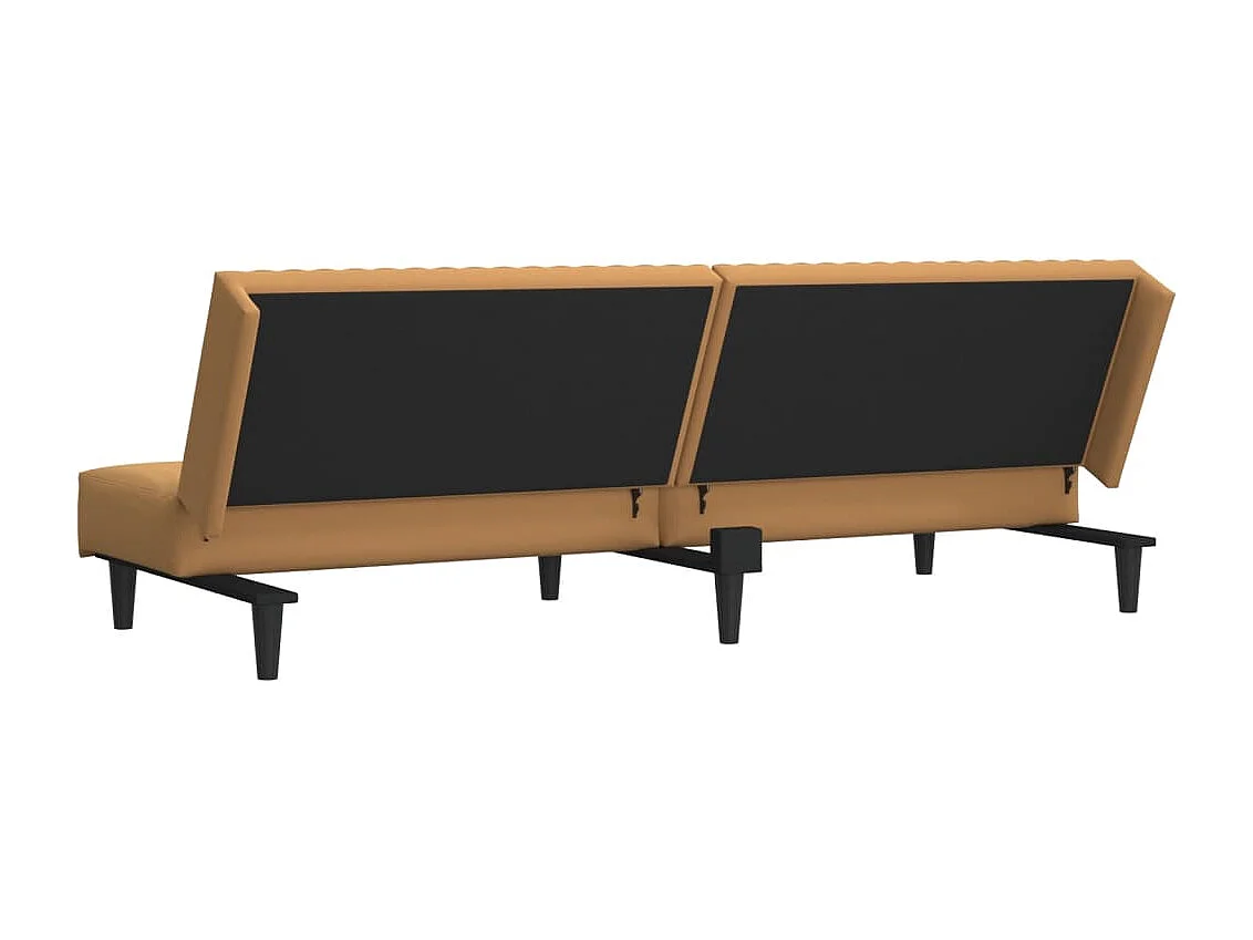 Schlafsofa 2-Sitzer Braun Samt