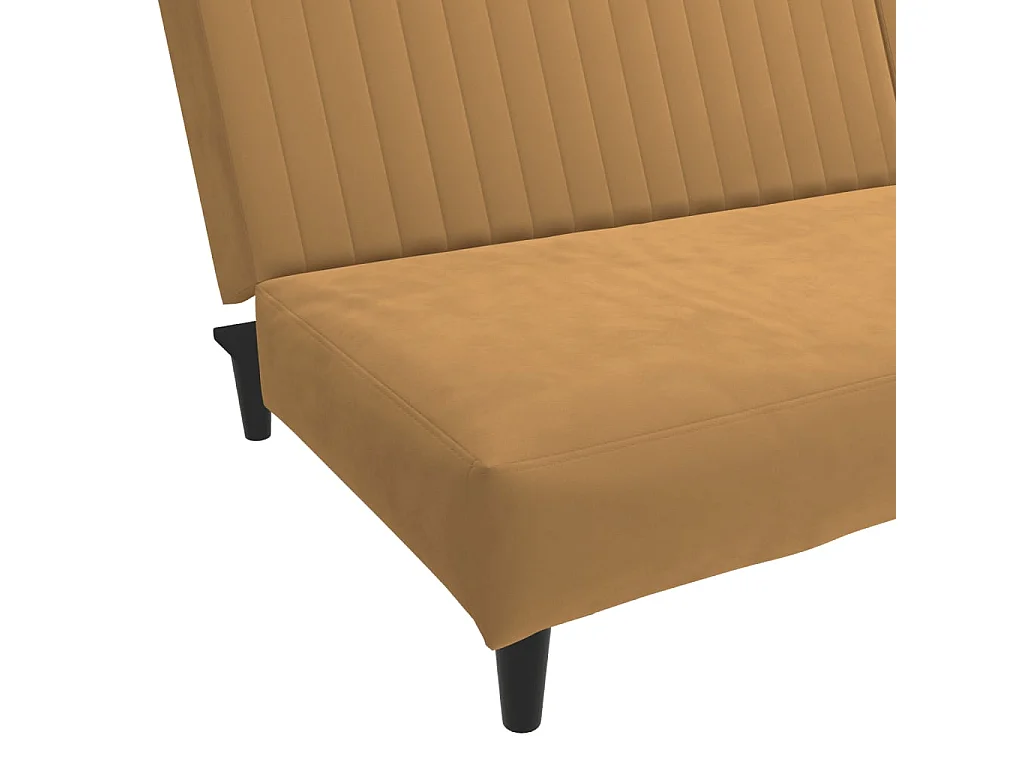 Schlafsofa 2-Sitzer Braun Samt