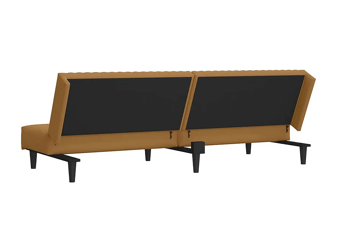 Schlafsofa 2-Sitzer Braun Samt