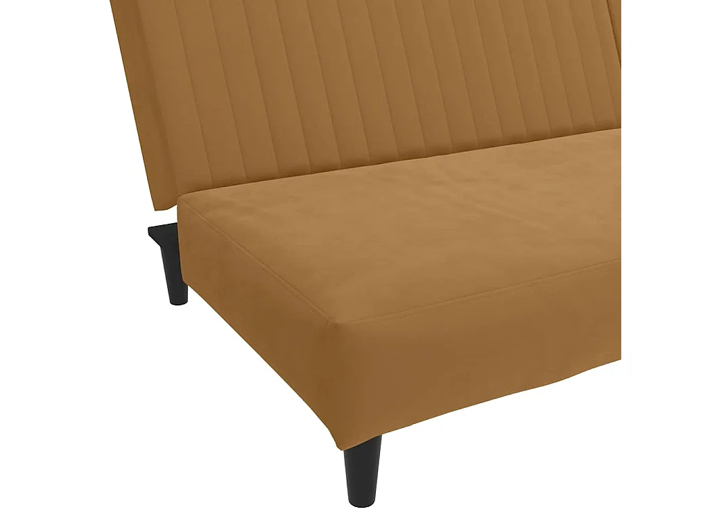 Schlafsofa 2-Sitzer Braun Samt