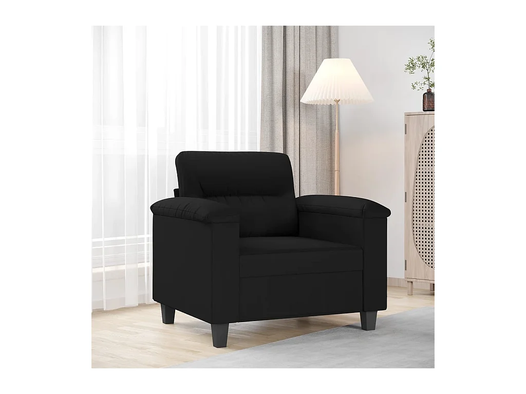 Chaise de canapé noir 60 cm tissu microfibre
