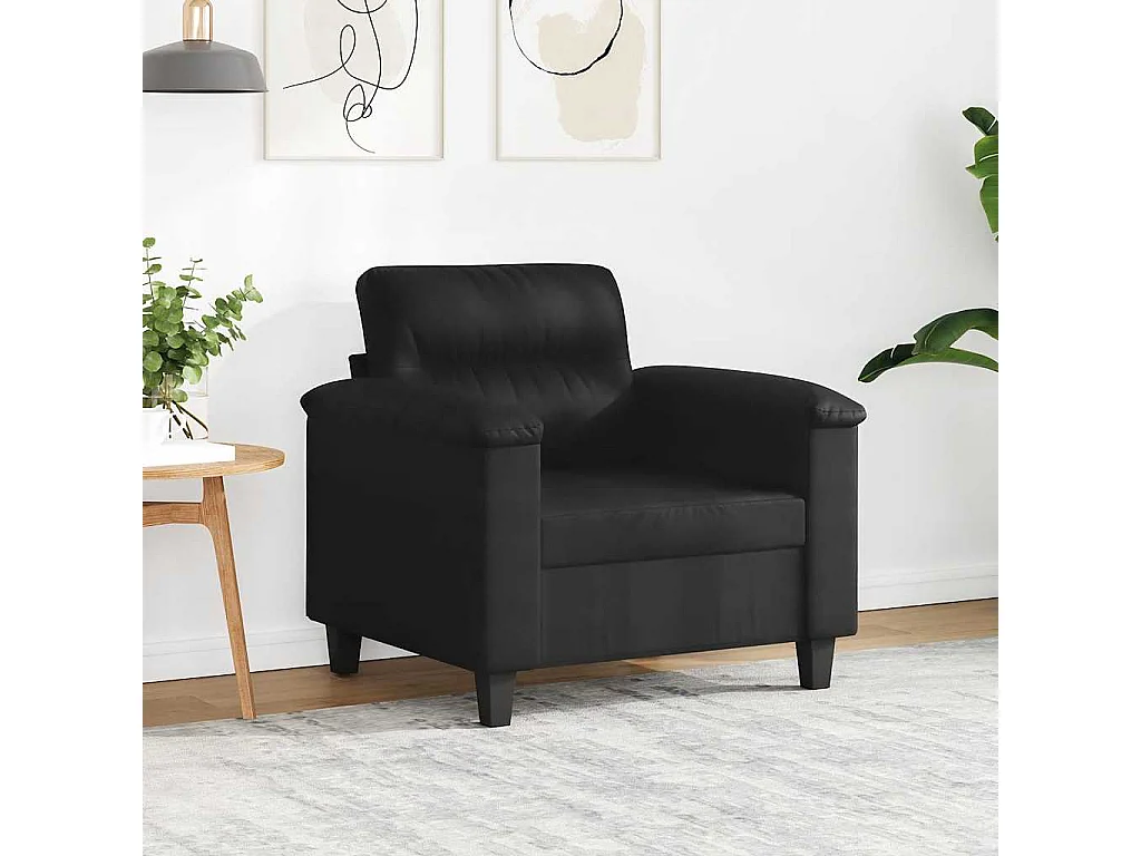 Chaise de canapé noir 60 cm tissu microfibre