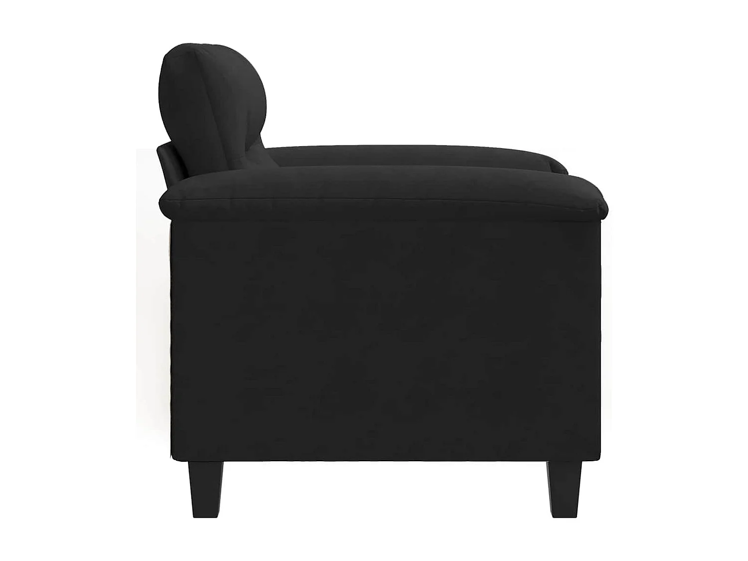 Chaise de canapé noir 60 cm tissu microfibre