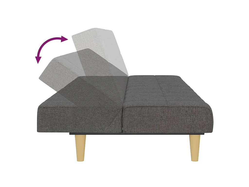 Divano Letto a 2 Posti Grigio Scuro in Tessuto