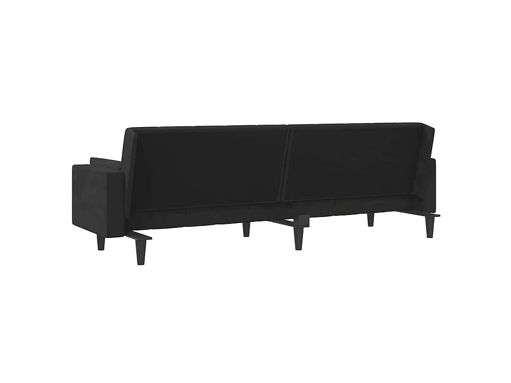Canapé convertible clic-clac 2 places en velours noir