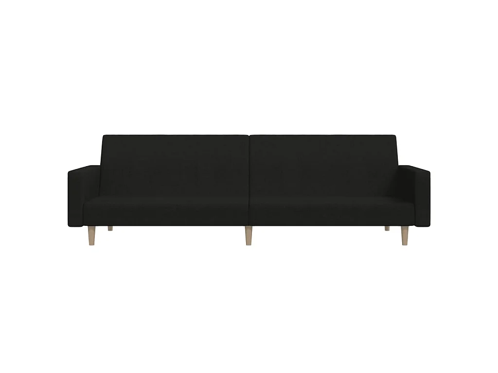 Sofá-cama de 2 lugares tecido preto