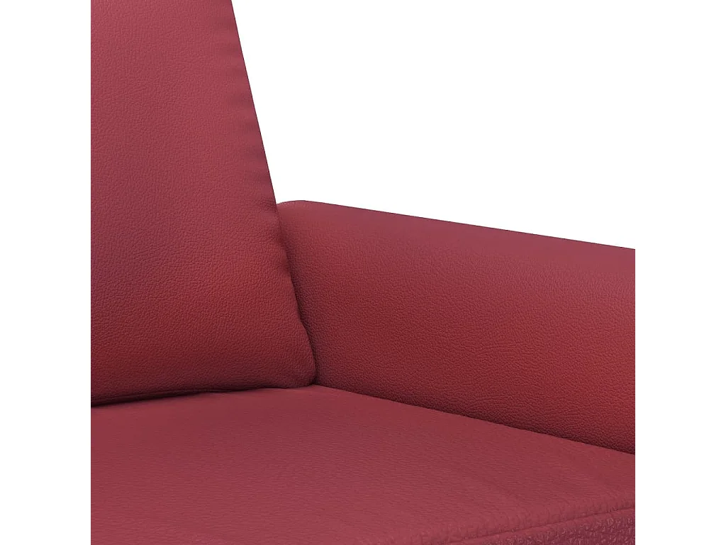 Ensemble de canapés 2 pcs et coussins rouge bordeaux similicuir