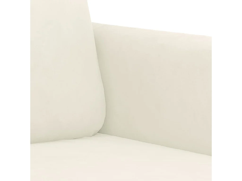 Ensemble de canapés 2 pcs avec coussins crème velours