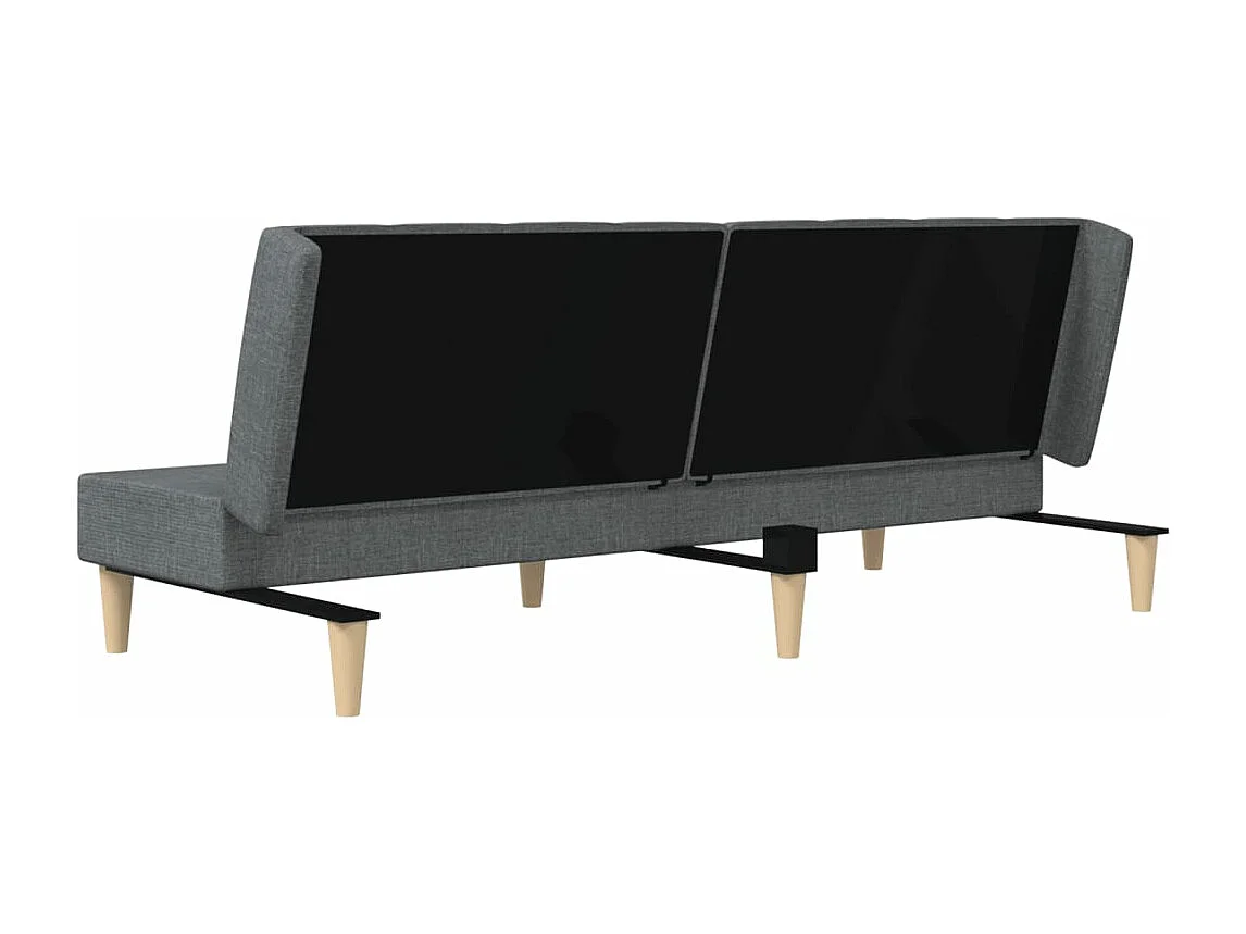 Schlafsofa 2-Sitzer Hellgrau Stoff