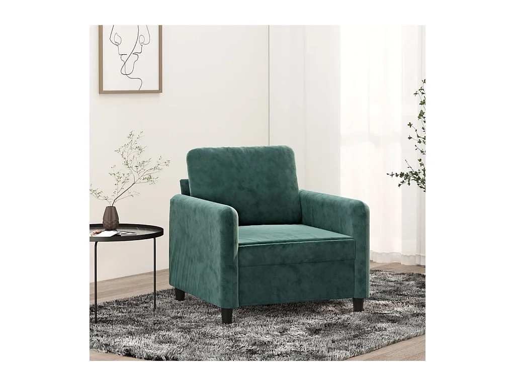 Fauteuil Vert foncé 60 cm Velours
