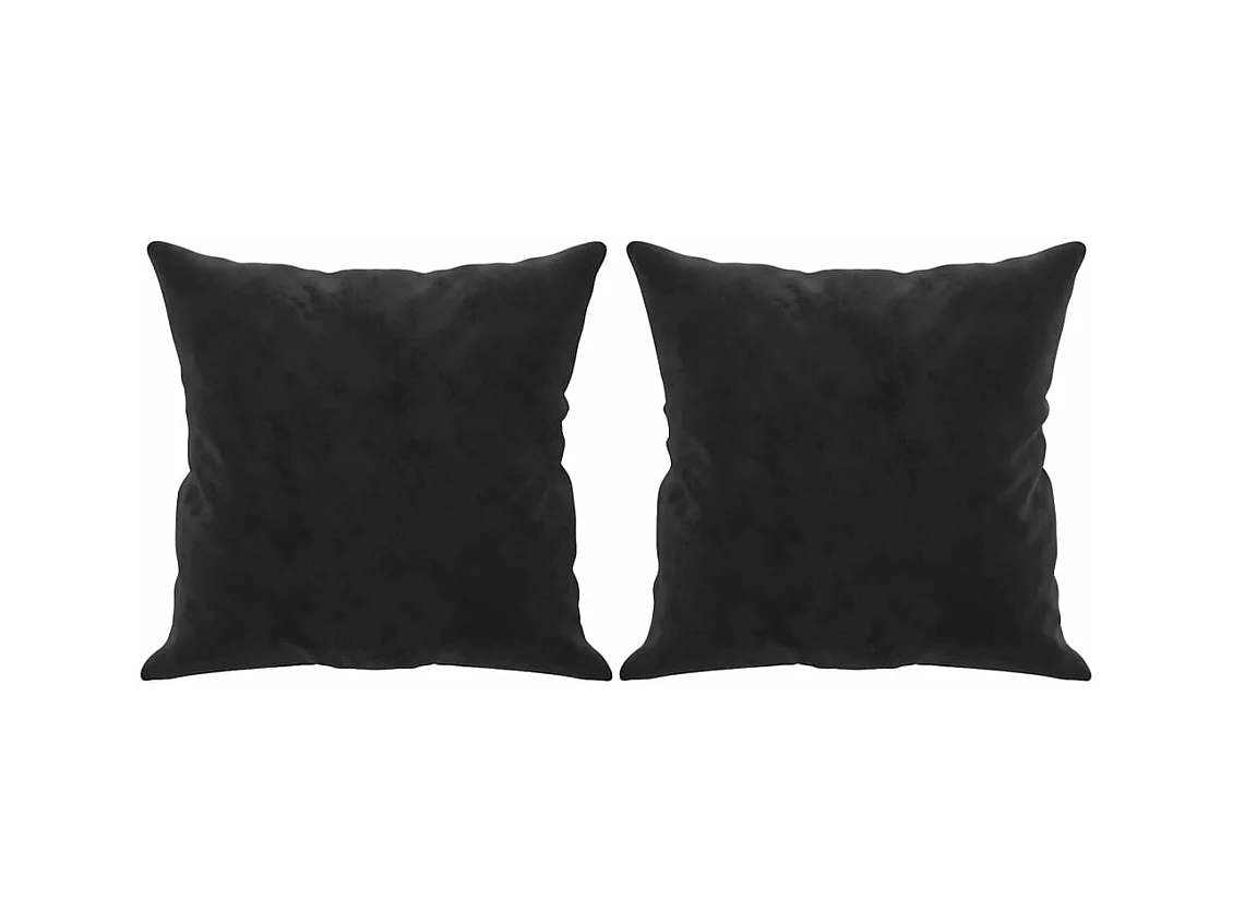 Canapé 3 places avec oreillers décoratifs noir 180 cm velours