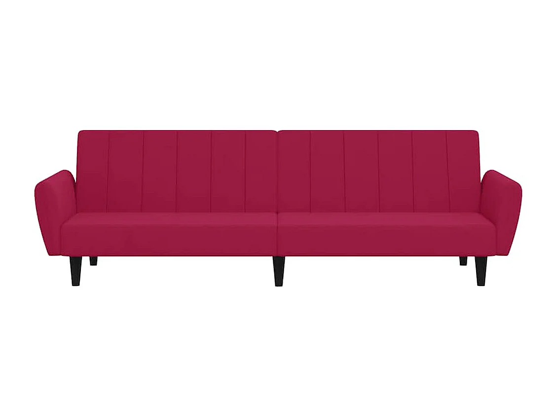 Schlafsofa 2-Sitzer Weinrot Samt